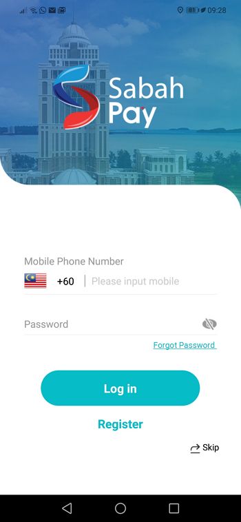 daftar akaun Sabah Pay