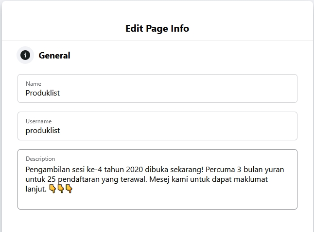 contoh description kreatif facebook page rv1