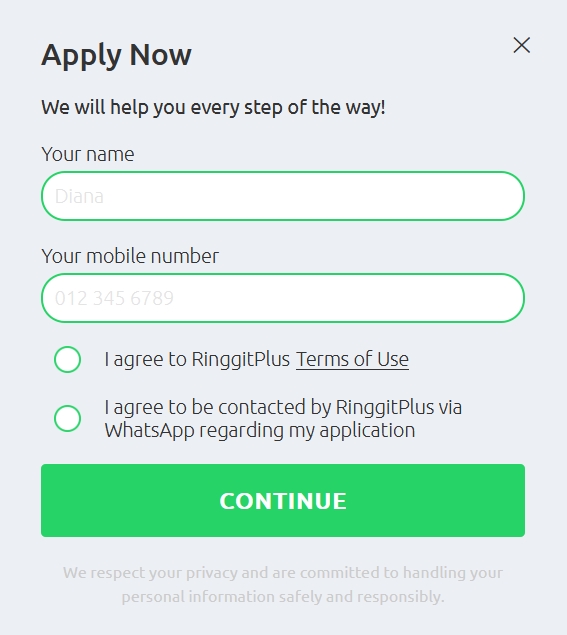 form apply now ringgit plus