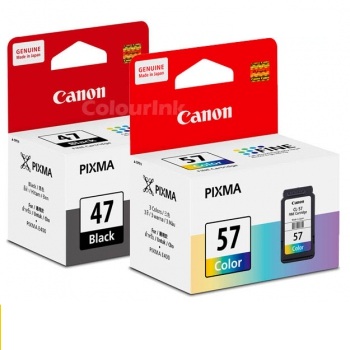 ink printer canon e410: Canon PG 47 Black / Canon CL-57s Colour