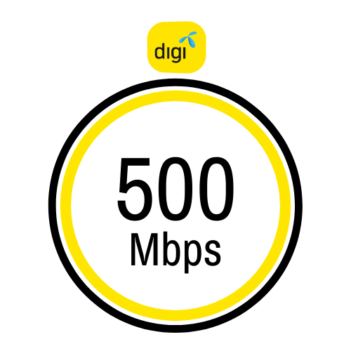 Pakej internet rumah Digi 500Mbps