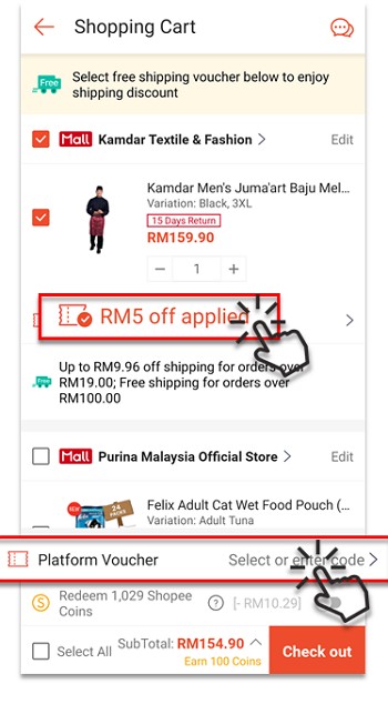 cara guna voucher shopee