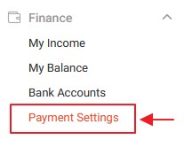 menu payment setting