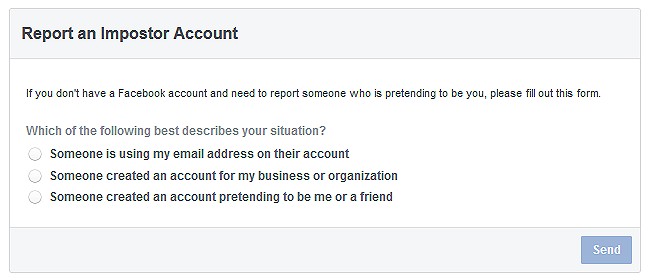 aplikasi report impostor dalam facebook