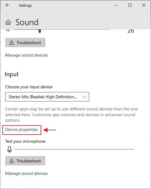 device properties untuk input