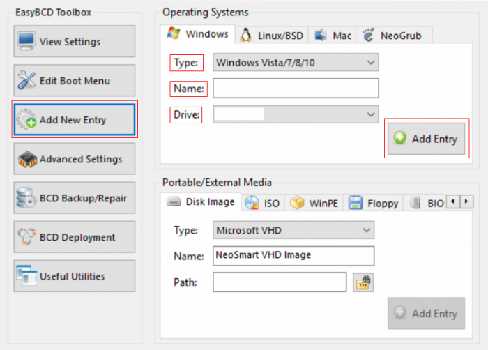 Setting buat boot menu guna EasyBCD.