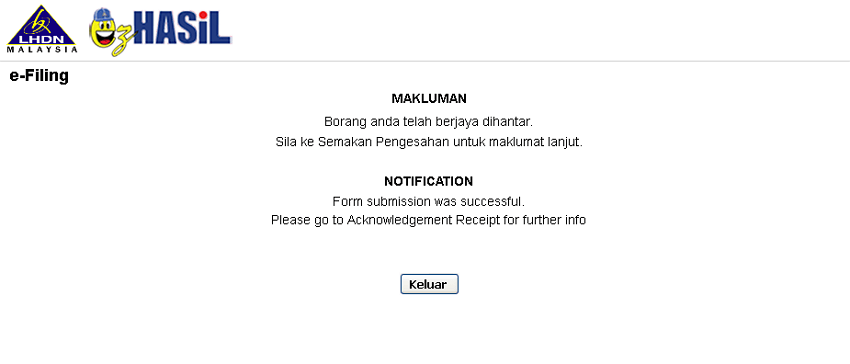 Paparan makluman berjaya dihantar