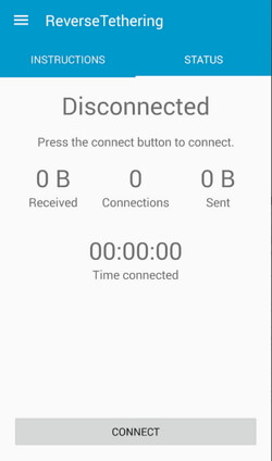 Aktifkan dan connect Reverse tethering.