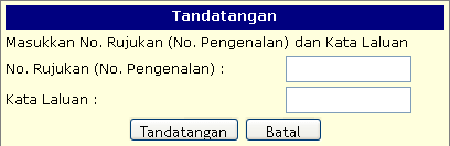 Tandatangan borang lhdn