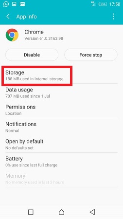 bahagian apps info dan storage