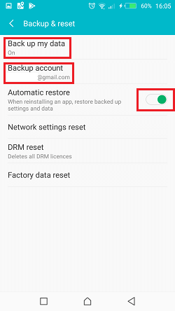 backup data google account