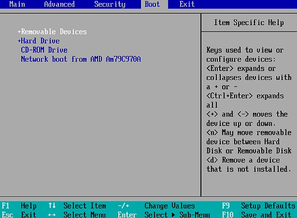 contoh setting bios untuk jadikan usb devices atau removable device sebagai boot utama.