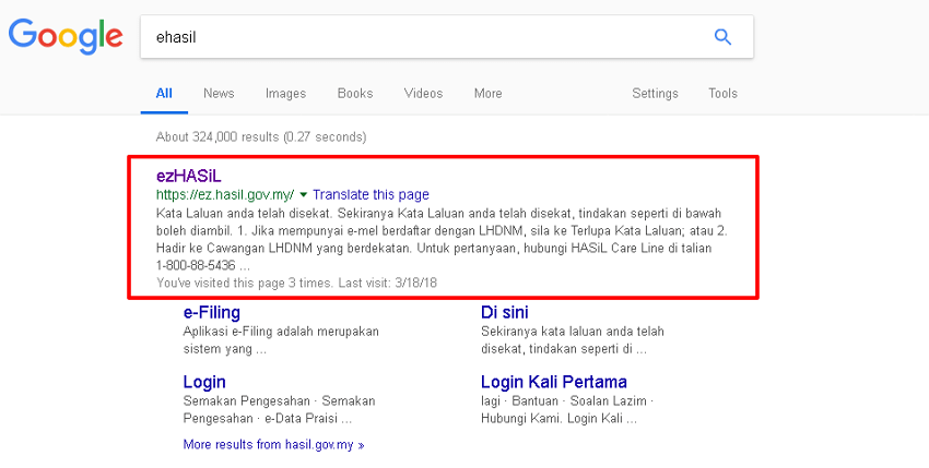 ehasil google search