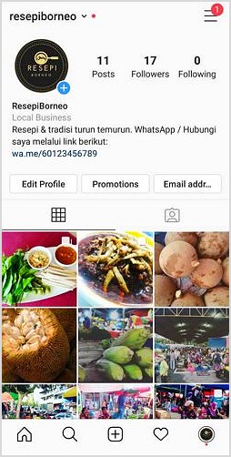 link whatsapp dalam profile ig