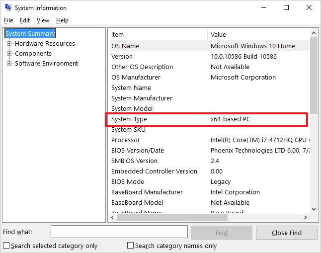 Spesifikasi komputer/laptop yang menyokong 64bit.